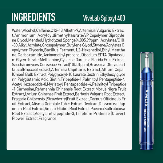 ViveLab Spioxyl™ Scalp Serum 400 – 220K Micro-Spicules for Thicker, Fuller Hair | Dermatologist-Recommended K-Beauty Scalp Serum (0.5 fl oz)