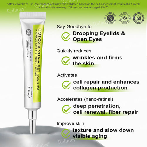 Evora's Rolimey® Botox & Vita-A Retinol Wrinkle-Lift Cream – Made & Shipped in the USA